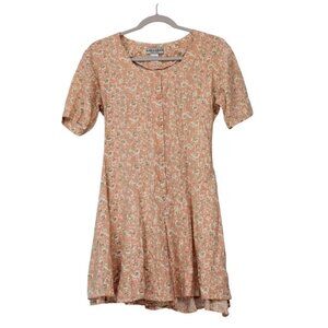 Vintage 90s Romper Size Small Pink Floral Feminine Cottagecore Dainty Prairie